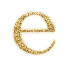 Poster - Gold glitter alphabet letters from A to Z, isolated on transparent background, lowercase. This is a part of a set which also includes numbers and symbols