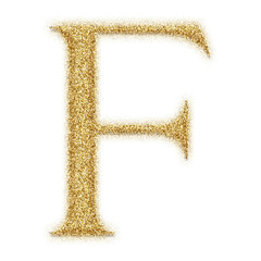 Poster - Gold glitter alphabet letters from A to Z, isolated on transparent background, uppercase. This is a part of a set which also includes numbers and symbols
