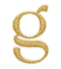 Poster - Gold glitter alphabet letters from A to Z, isolated on transparent background, lowercase. This is a part of a set which also includes numbers and symbols