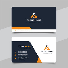 Wall Mural - yellow modern creative business card and name card horizontal simple clean template vector design