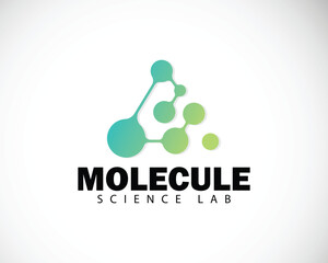 Fototapete - molecule logo creative science connect triangle design concept mountain peak