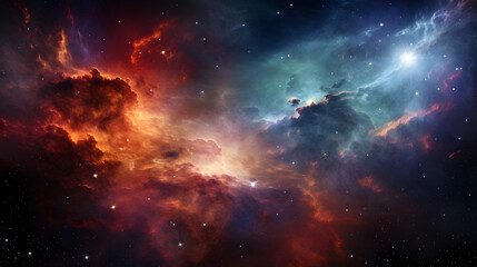 Background of space with galaxies and nebula clouds in the  univers full of stars