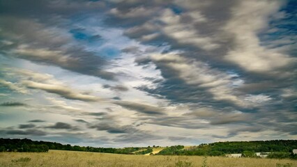 Poster - Timelapse of a summer field with clouds in sky