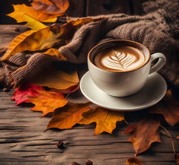 Coffee Cup Autumn Background