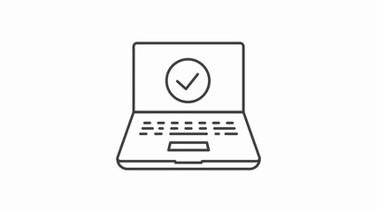 Poster - Modern devices mockups: PC or laptop on white background. open laptop icon animation, flip animation. 