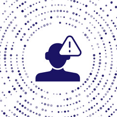 Poster - Blue Finding a problem in psychology icon isolated on white background. Abstract circle random dots. Vector