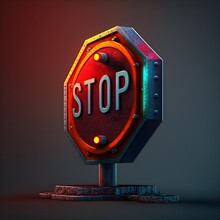 Stop Sign Hyper Detailed Ultra Realistic Colorful 4k Cinematic Dramatic Lighting 