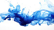 blue water splash isolated on white