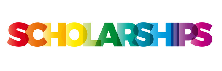 Wall Mural - the word scholarship. vector banner with the text colored rainbow.