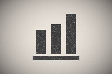 Poster - Chart graph diagram bar histograms icon vector illustration in stamp style