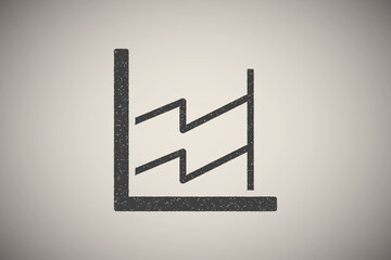 Poster - Chart graph diagram line icon vector illustration in stamp style