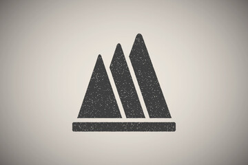 Poster - Chart pyramid icon vector illustration in stamp style
