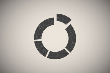 Poster - Chart donut transitions icon vector illustration in stamp style