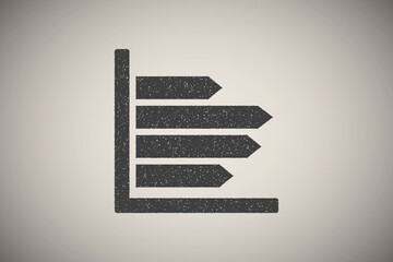 Poster - Chart graph diagram bar histograms icon vector illustration in stamp style