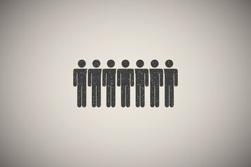 Poster - people, rank icon vector illustration in stamp style