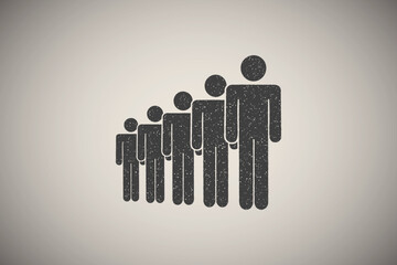 Poster - people, rank icon vector illustration in stamp style