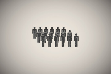 Poster - people, group icon vector illustration in stamp style