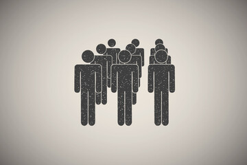 Poster - people, group, rank icon vector illustration in stamp style