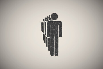 Poster - people, group, rank icon vector illustration in stamp style