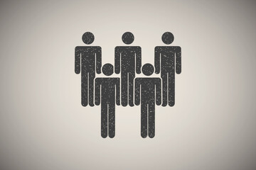 Poster - people, group, rank icon vector illustration in stamp style