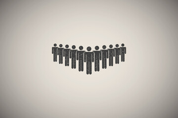 Poster - people, group, rank icon vector illustration in stamp style