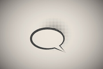 Poster - pop art, speech bubble icon vector illustration in stamp style
