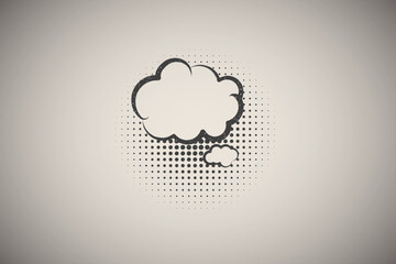 Poster - pop art, speech bubble, cloud icon vector illustration in stamp style