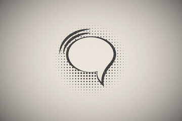 Poster - pop art, speech bubble icon vector illustration in stamp style