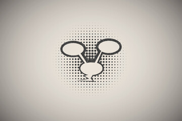 Poster - pop art, speech bubble icon vector illustration in stamp style