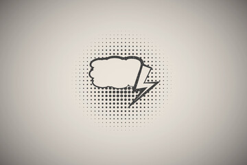 Poster - pop art, speech bubble, cloud icon vector illustration in stamp style