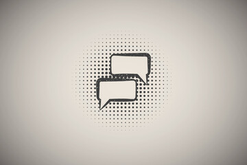 Poster - pop art, speech bubble icon vector illustration in stamp style