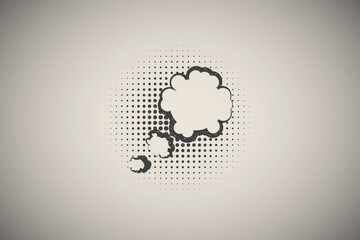 Poster - pop art, speech bubble, clouds icon vector illustration in stamp style