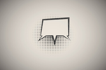 Poster - pop art, speech bubble icon vector illustration in stamp style