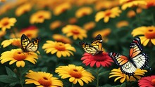 Butterflies On Flowers
