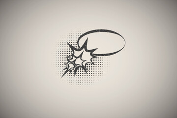 Poster - pop art, speech bubble icon vector illustration in stamp style