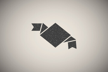 Poster - Ribbon icon vector illustration in stamp style