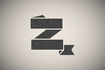 Poster - Ribbon icon vector illustration in stamp style