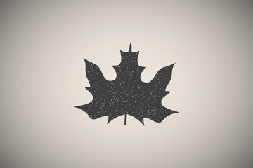 Poster - Autumn leave, red icon vector illustration in stamp style