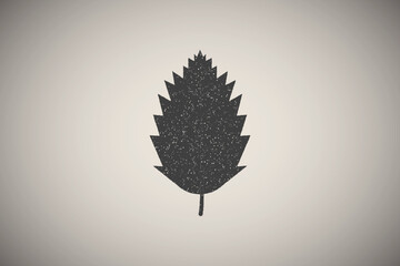 Poster - Autumn leave, red icon vector illustration in stamp style