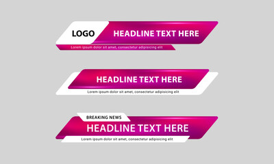 Aufkleber - lower third banner templates for television, video and media channels. modern headline bar layout de