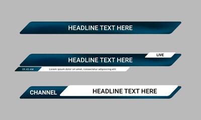 Aufkleber - set of broadcast news lower third banner templates for television, video and media channels. futuris
