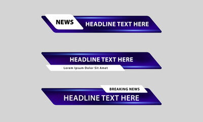 Aufkleber - set of broadcast news lower third banner templates for television, video and media channels. futuris