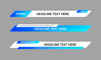 Aufkleber - set of broadcast news lower third banner templates for television, video and media channels. futuris