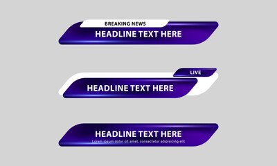 Aufkleber - set of broadcast news lower third banner templates for television, video and media channels. futuris
