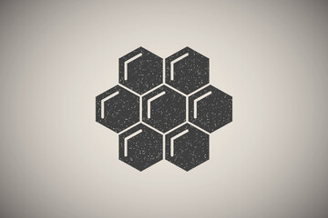 Poster - honeycomb icon vector illustration in stamp style