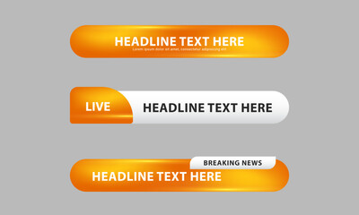 Aufkleber - lower third banner templates for television, video and media channels. modern headline bar layout de