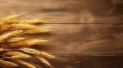 Wall Mural - wheat on the wood background
