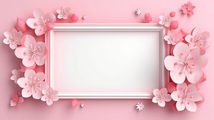 Poster - Thank you frame, frame for photos, 3d photo frame. pink frame for photos or images or pictures and in 3d shape.