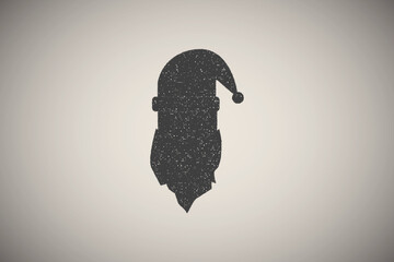 Poster - Santa Claus colored icon vector illustration in stamp style