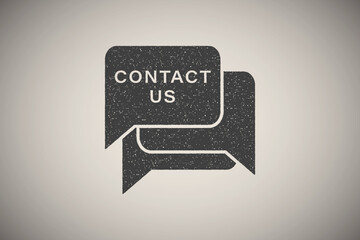 Poster - Chat bubbles contact us icon vector illustration in stamp style